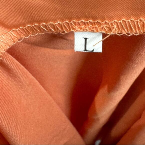 Orange twist front halter neck strappy back dress size large - Picture 5 of 6